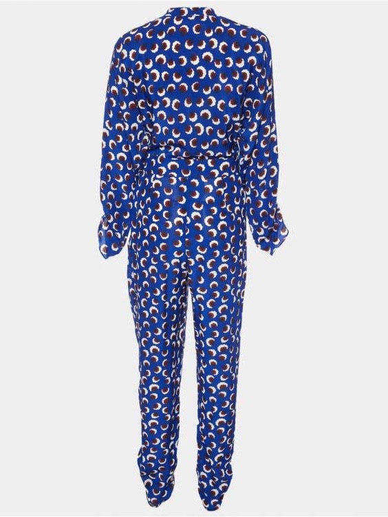 Stella Mccartney Blue Printed Long-Sleeve Jumpsuit